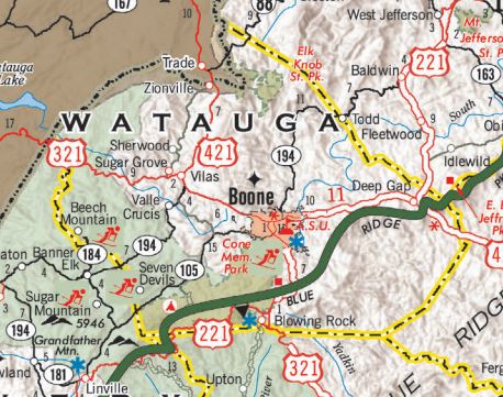 watauga county map