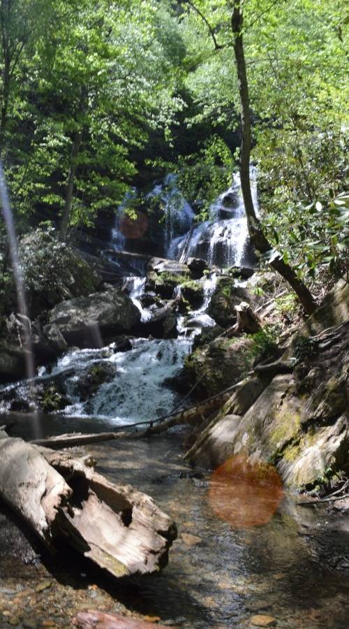 Foot of Catawba Falls in Pisgah National Forest near Old Fort, N.C.