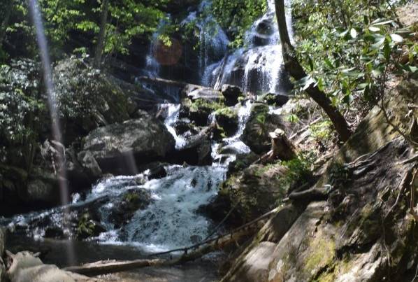 Foot of Catawba Falls in Pisgah National Forest near Old Fort, N.C.
