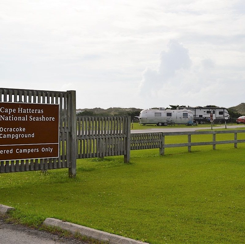 Entrance to Ocracoke Campground at Cape Hatteras National Seashore