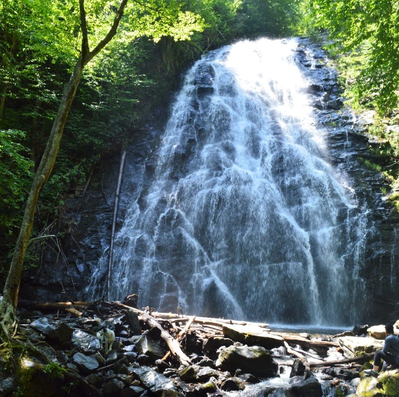 Crabtree Falls waterfall on Blue Ridge Parkway in North Carolina