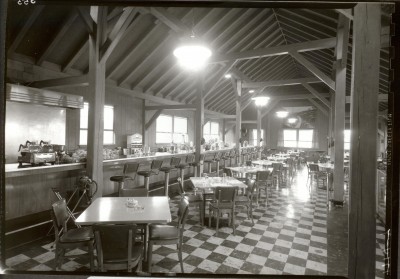 interior of Bluffs Restaurant and Coffee Shop on Blue Ridge Parkway in 1952