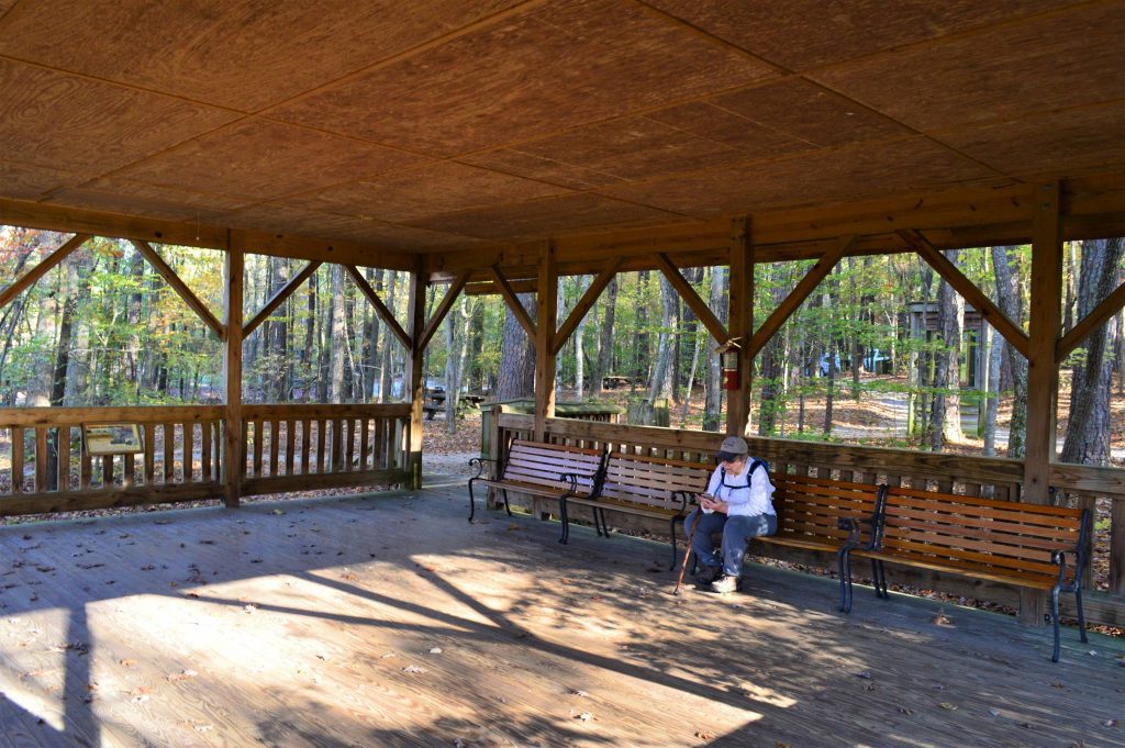 Interior of classroom pavilion at Clemmons Educational State Forest