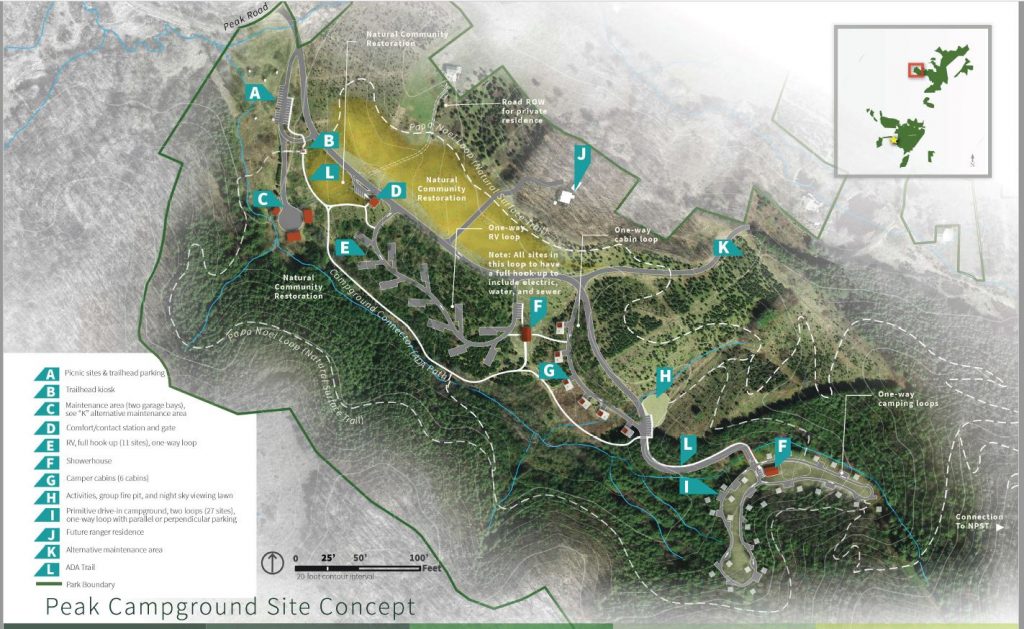 Illustration of proposed Elk Knob State Park campground