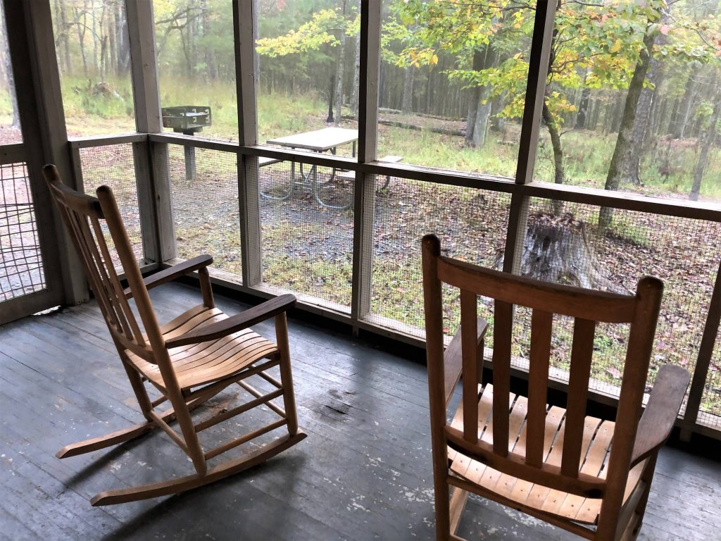 Cabin screened porch at Morrow Mountain State Park