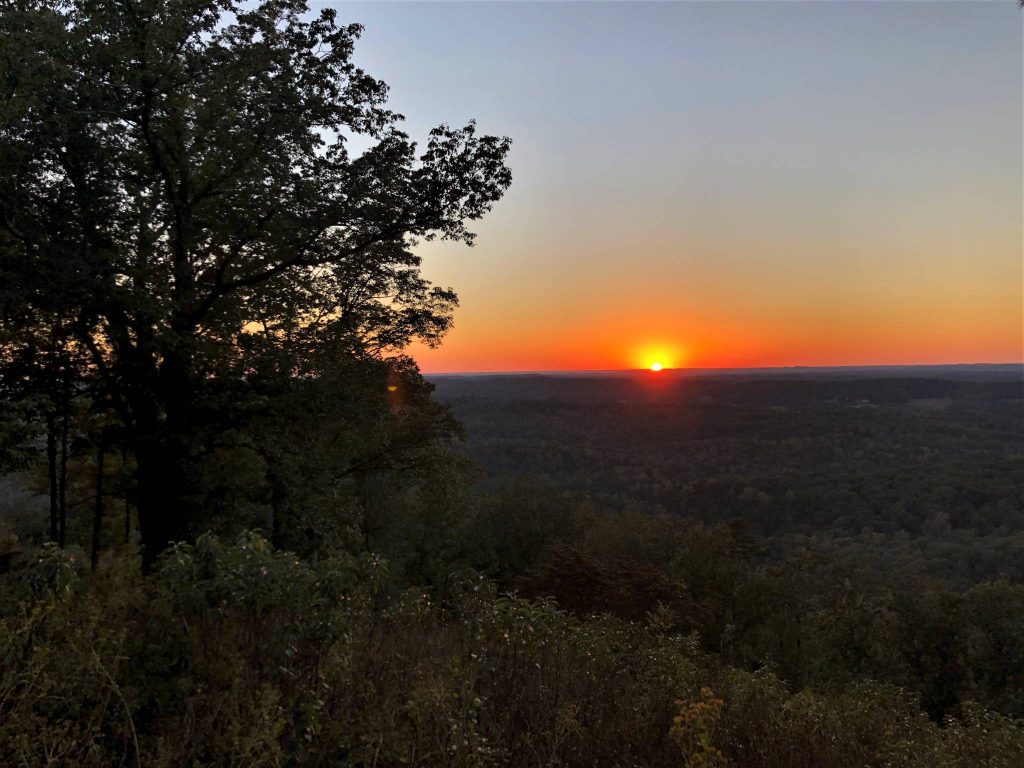 sunset seen from atop Morrow Mountain