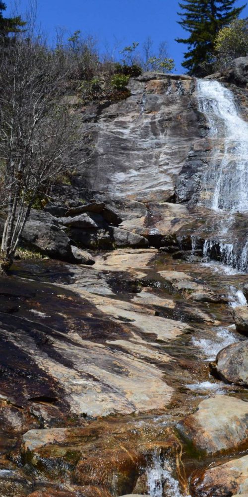 upper falls on yellow prong river, pisgah national forest